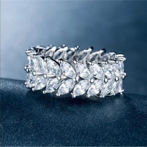 White Sapphire Sterling Silver Ring 8